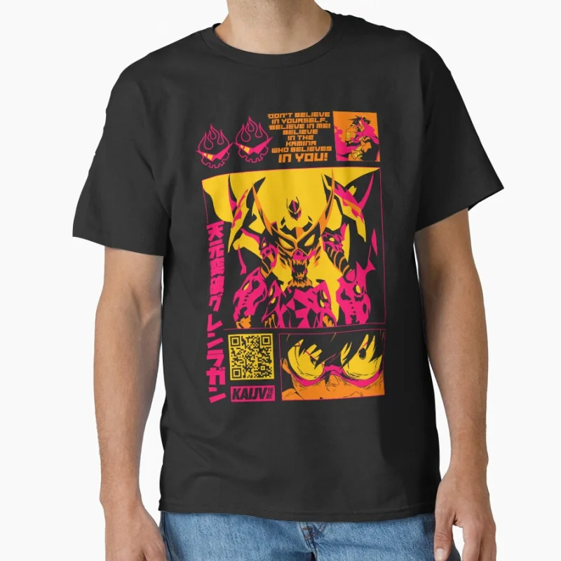 Anime gigante Tengen Toppa Gurren-lagann Japón mecha manga 80s clásico roboto anime camiseta para hombres de gran tamaño camisetas para adultos S-6XL