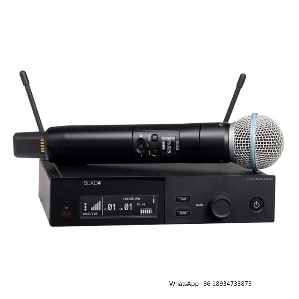 SLXD4 SLXD24 BETA58A BETA87A SM 58 Wireless UHF Microphone System Infrared Frequency Match Karaoke Church Performen