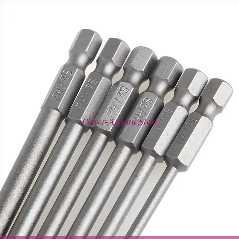 E06b 6pcs/set 1/4 Shank 150mm Steel للعبور للبراغي الرأس