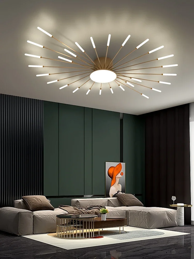 

Lamp in the Living Room Simple Modern Atmosphere Nordic Creative Fireworks 2023 New Light Luxury Bedroom Ceiling Lamp