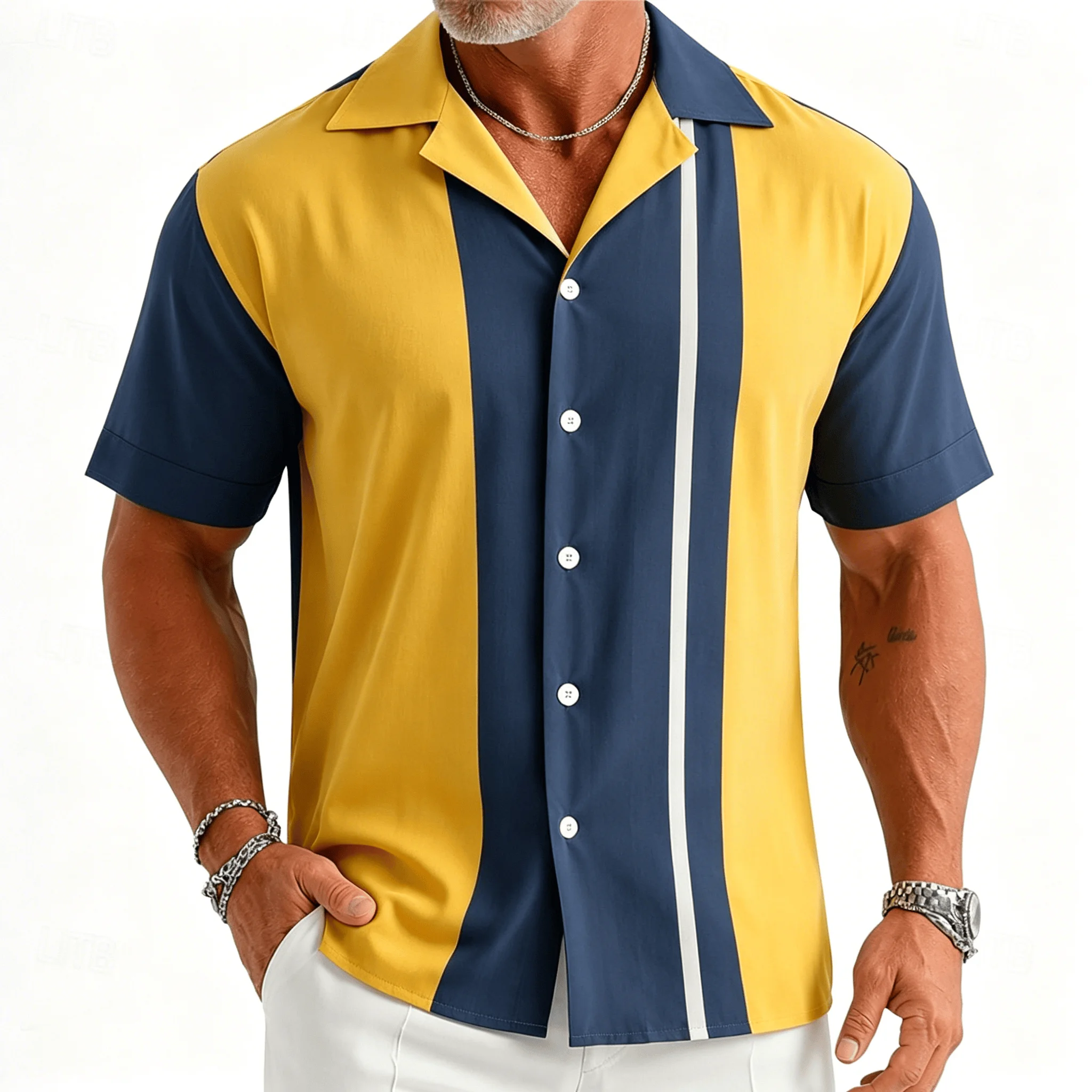 Camicia da Bowling a Righe Bia - Mens Fashion In The 50S recensione e prezzo