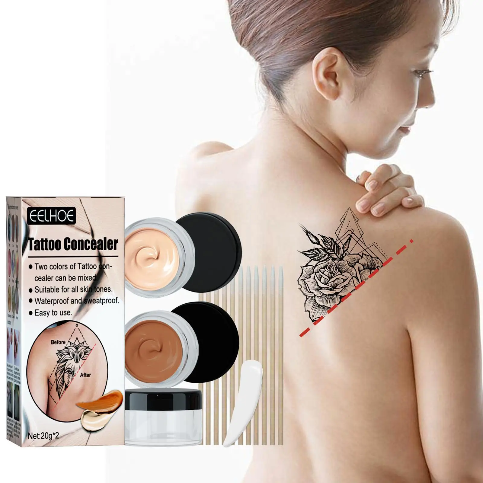 

Tattoo Concealer Liquid Foundation Cream Cover Tattoo Natural Moisturizing Full Acne Camouflaged Concealer Makeup Scars Z6J6