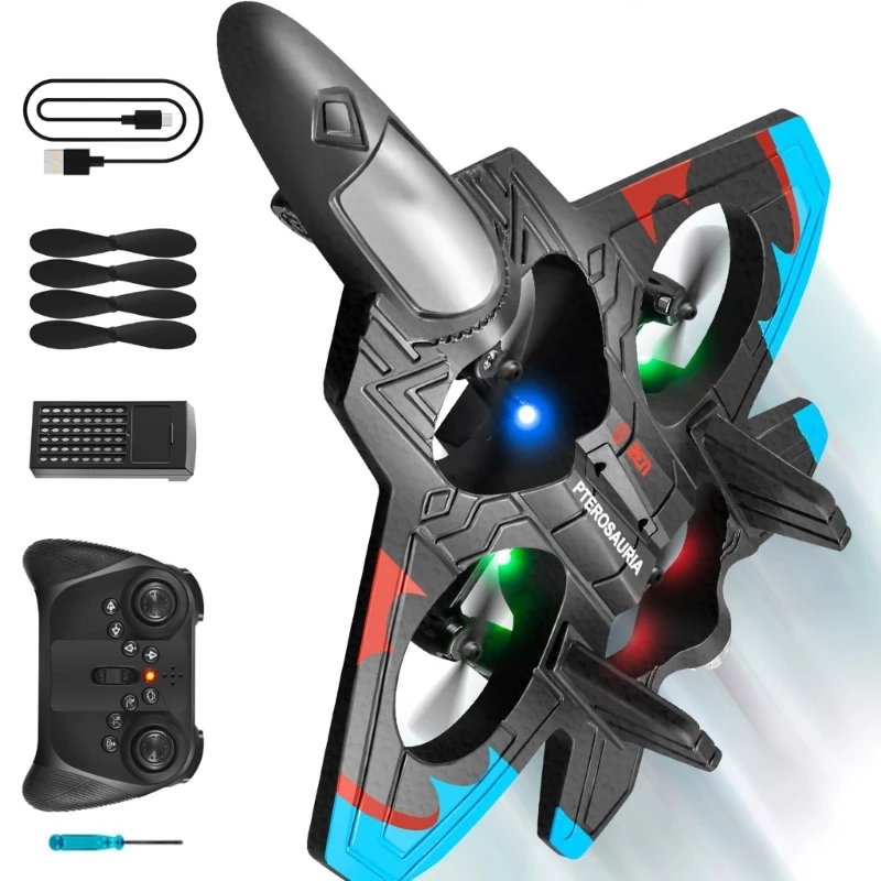 LED 조명 폼 원격 제트 제트 전투기 스턴트 비행기 원격 제어 비행기 6-14 세 소년을위한 원격 제어 비행기