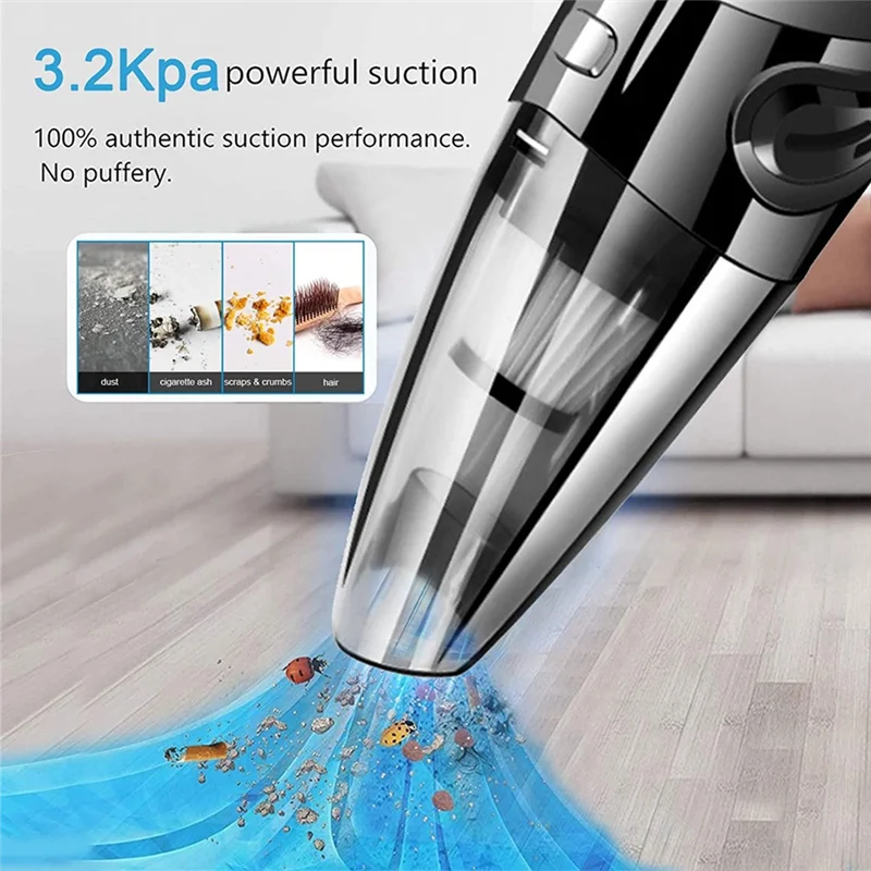Rechargeable Handheld Vacuum Cleaner Powerful Cyclone Suction Ideal For Car, Home & Pet Hair-A70Z
