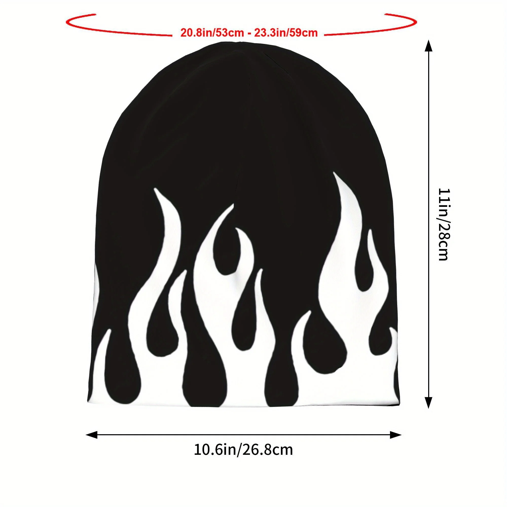 Hip Hop Burning Flames Spring Autumn Soft Hats Bonnet Sport Pullover Breathable Fitness Turban Warm Running