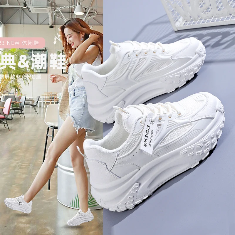 

Модные женские кроссовки для гольфа, полностью белые женские спортивные, женская обувь для игры в гольф на толстой подошве