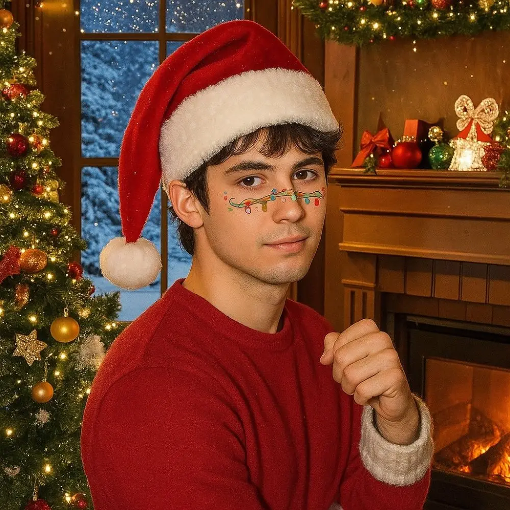 12 قطعة/المجموعة مقاوم للماء عيد الميلاد الوجه الوشم الملونة طويلة الأمد النمش ملصقات ندفة الثلج/ثلج شجرة عيد الميلاد #3