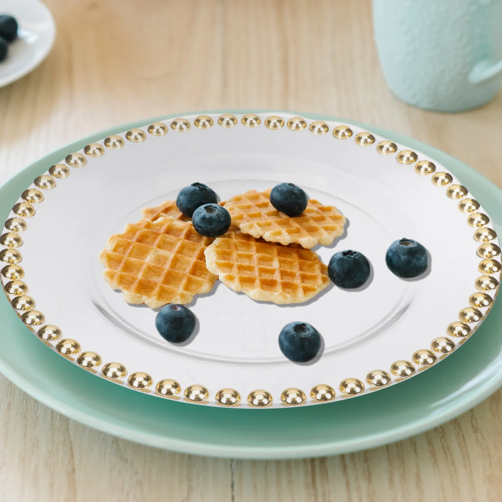 

Plated Glass Serving Plate Multi-Purpose Household Steak Plate Decorative Food Storage Dish Snack Fruit Dessert