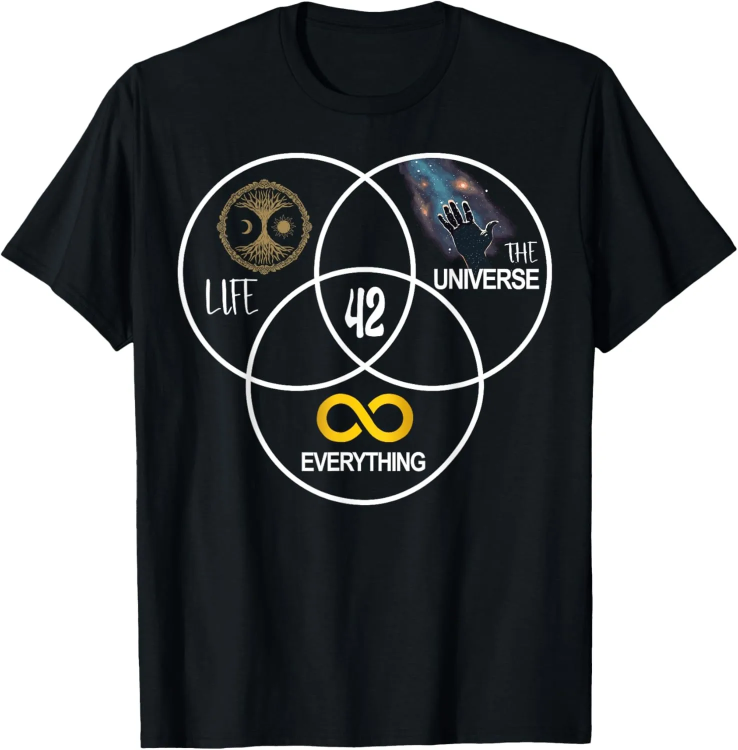 Life Universe Everything 42 Science Fiction Space Lovers T-Shirt Couple Funny Shirt Streetwear Graphic T Shirts Ropa Hombre