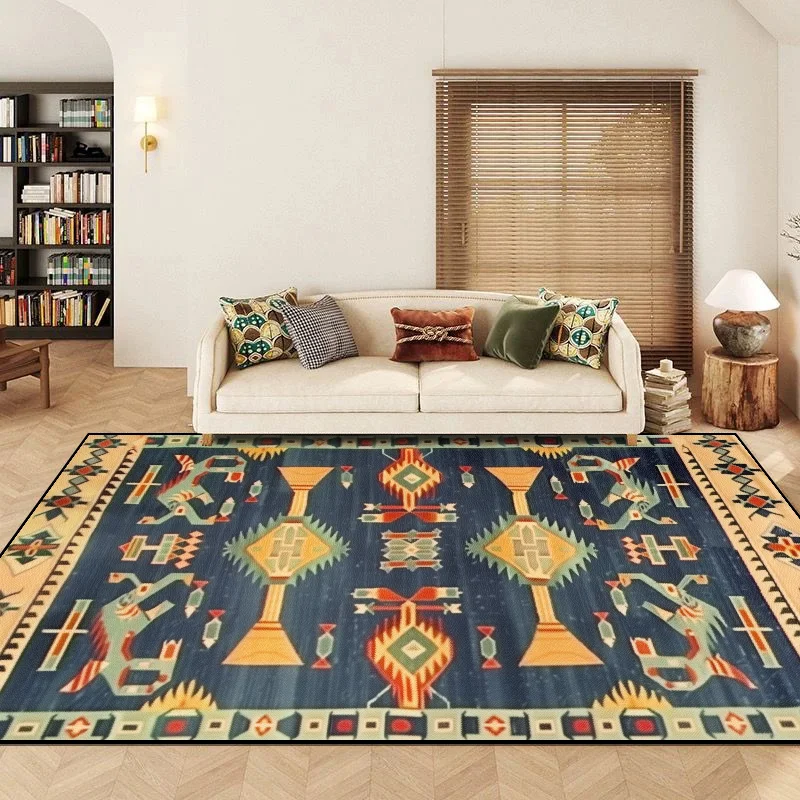 Vintage Persia Living Room Carpet Bohemian Style Decoration Home Sofa Side Non-slip Floor Mat Lounge Rug for Bedroom Washable 러그