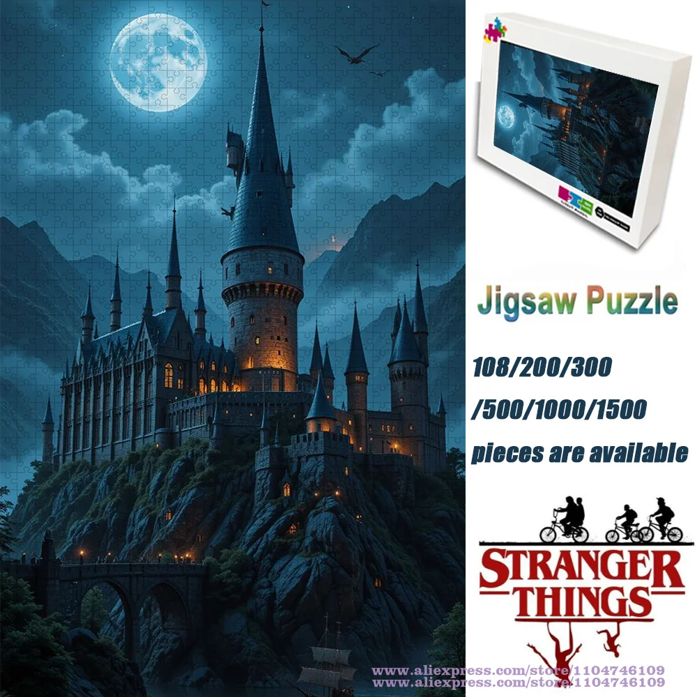 

Пазл с замком Хогвартса, 108/200/300/500/1000/1500 шт., интеллектуальные пазлы для детей и взрослых, пазлы унисекс «Гарри Поттер»