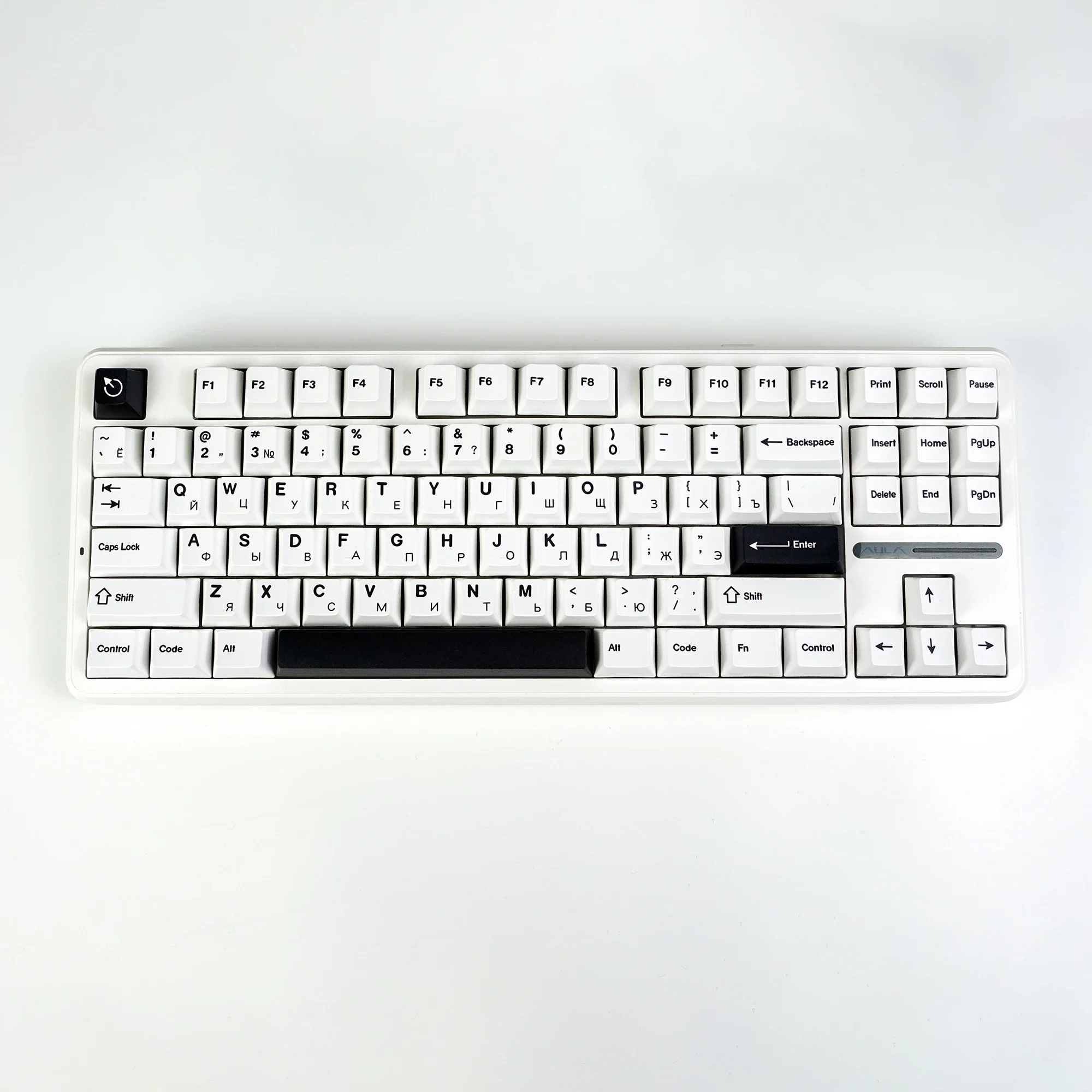 

Белая русская клавиатура KBDiy PBT с профилем вишни, клавиши GMK с бантом, пользовательские переключатели MX, механическая клавиатура, 147 клавиш, колпачки, сделай сам aula F87 F108 F99 Pro ACE60 ACE68 RAINY75 AK74 gx8