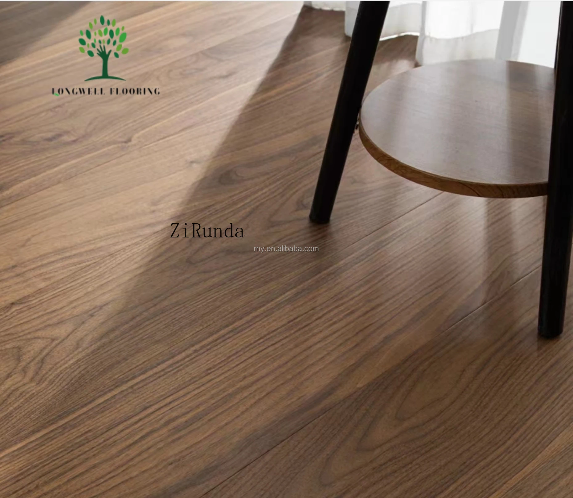 نسخة مخصصة من أرضية خشب الجوز الصلبة الراقية أرضية خشبية صلبة طبيعية أرضية داخلية لغرفة المعيشة