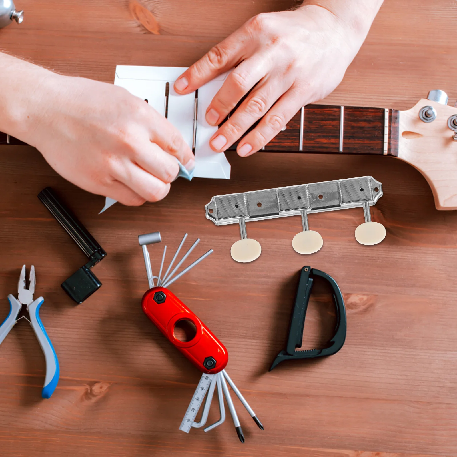 

1Pair Guitar Tuning Knobs Vintage Metal Tuners Set for Electric Guitar 3L Configuration Precise Adjustment