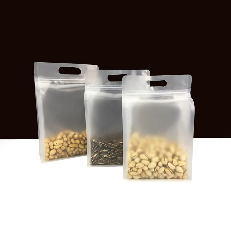 50 portable frosted transparent food sealing bags dog food commercial ziplock bags can be printed with company logo
