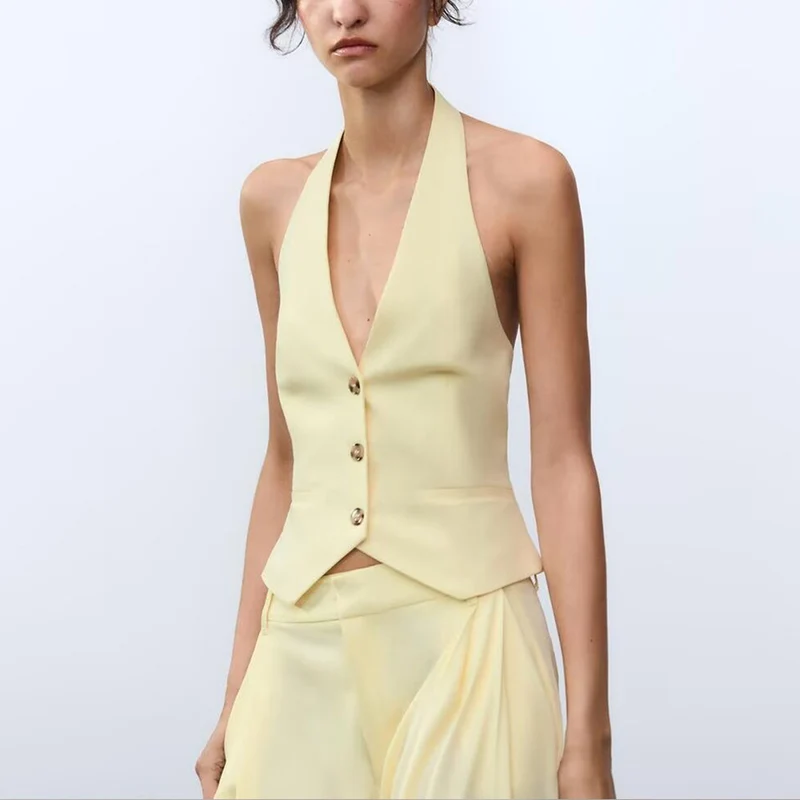 Frühling 2025, Damen-Freizeithose, Polyesterfaser, Faion-Set Z, brandneue Ankunft, Frühlings-Damen-Sle-Weste-Top