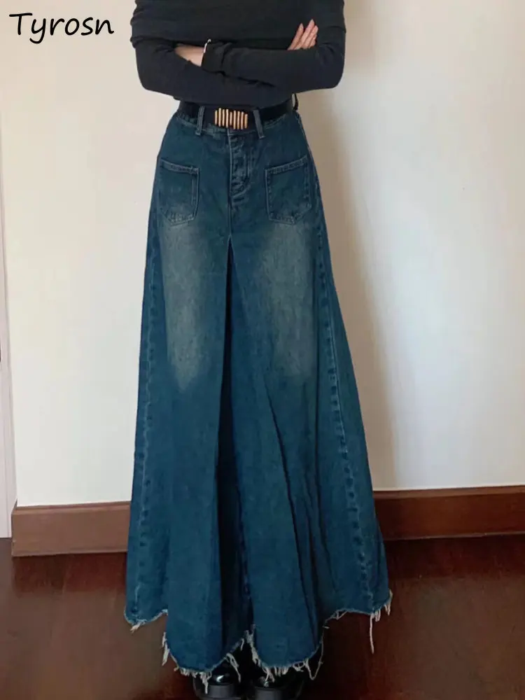 Vaqueros mujer Retro suelto Simple todo-fósforo diseño de moda mujer primavera estilo coreano cintura alta elegante Casual Denim tierno diario