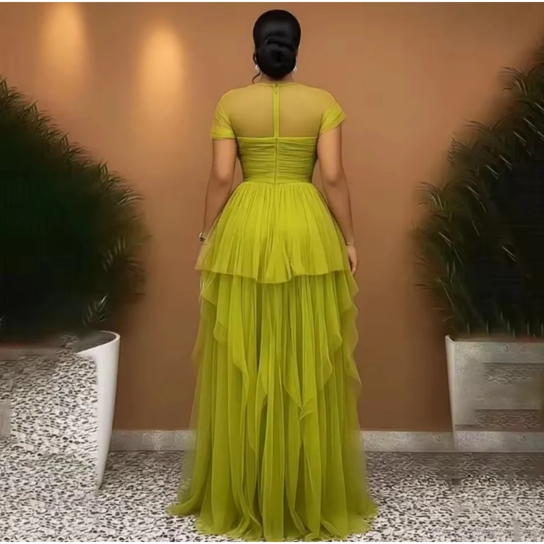 women-o-neck-sheer-mesh-short-sleeve-evening-gown-ruched-ruffled-high-split-long-formal-prom-wedding-guest-party-maxi-dress