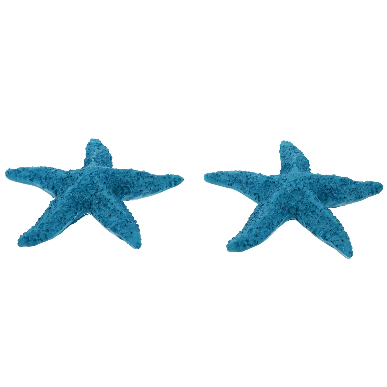 2 Pcs Animal Five Finger Starfish Tank Decoration Ornament Animals Statue Natural Aquarium Sky-blue Accessories Seaside