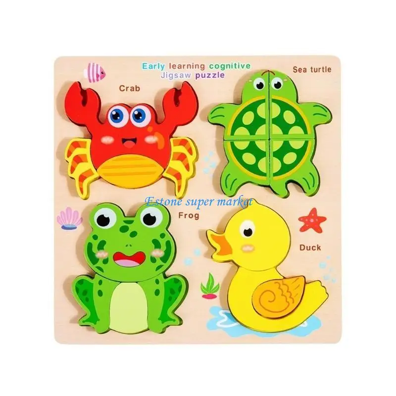 090B Wooden Animal Puzzle Toy Early Education Cognitive Skill Development Board Game