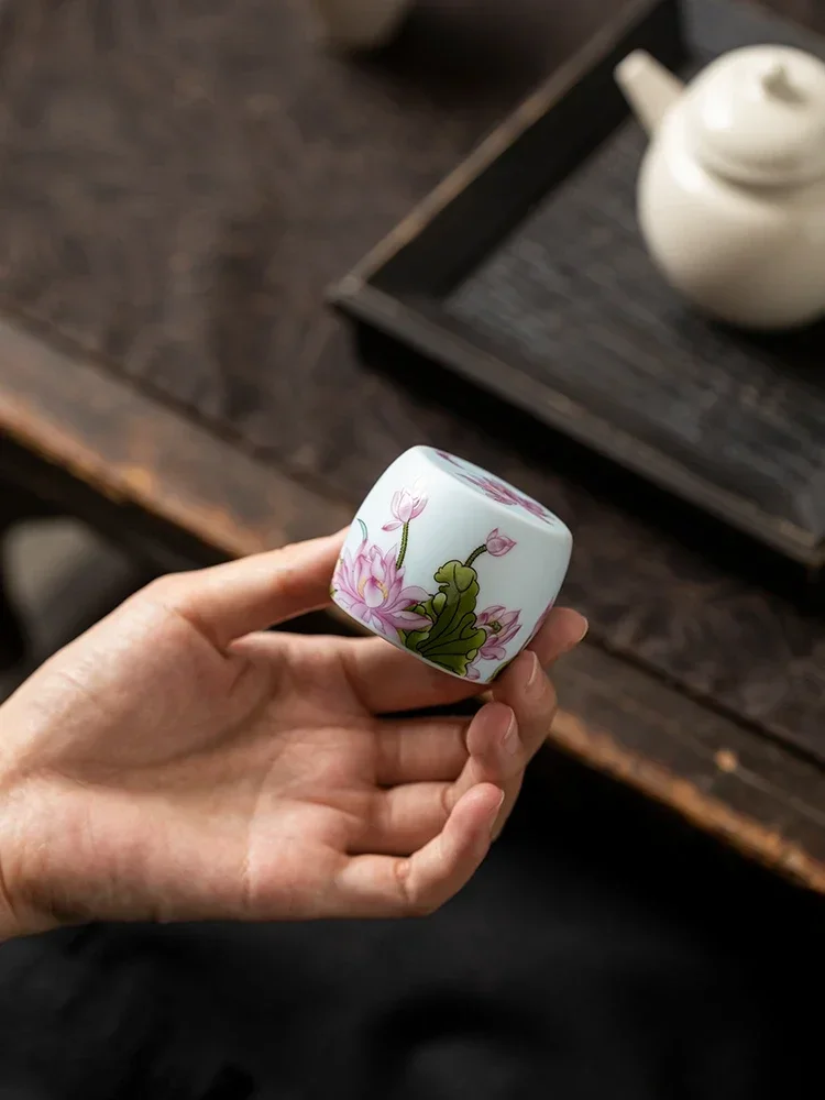 1pc Ceramic cover set vintage household enamel color kung fu tea ceremony accessories single put teapot cover bowl cover bracket