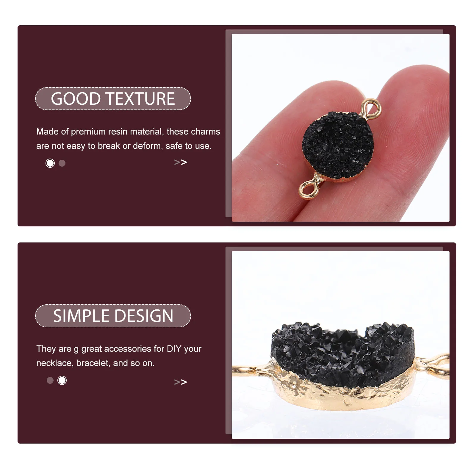 

5 Pcs Accessories Resin Crystal Cluster Pendant Necklace Necklaces Bracelet DIY Connector Charms