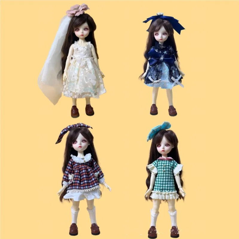 1/6 Bjd Doll Dress Up Clothes Blue Dress Fashion 30cm Doll Clothes Casual Skirt Set Ancient Style Doll Clothes Original Design