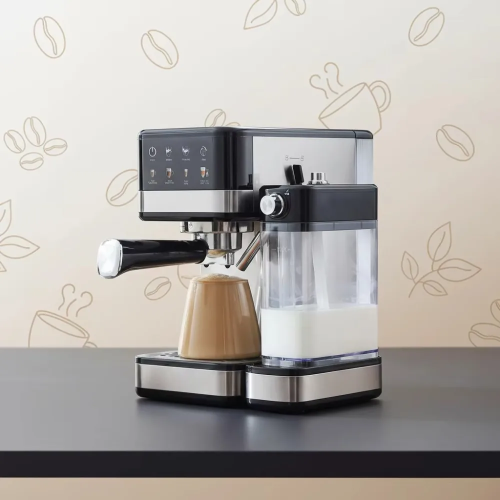 

Automatic Motorcycles Commercial Coffee Machine for Sale Italian Style Household Small Plastic Automatic Control Office Steam