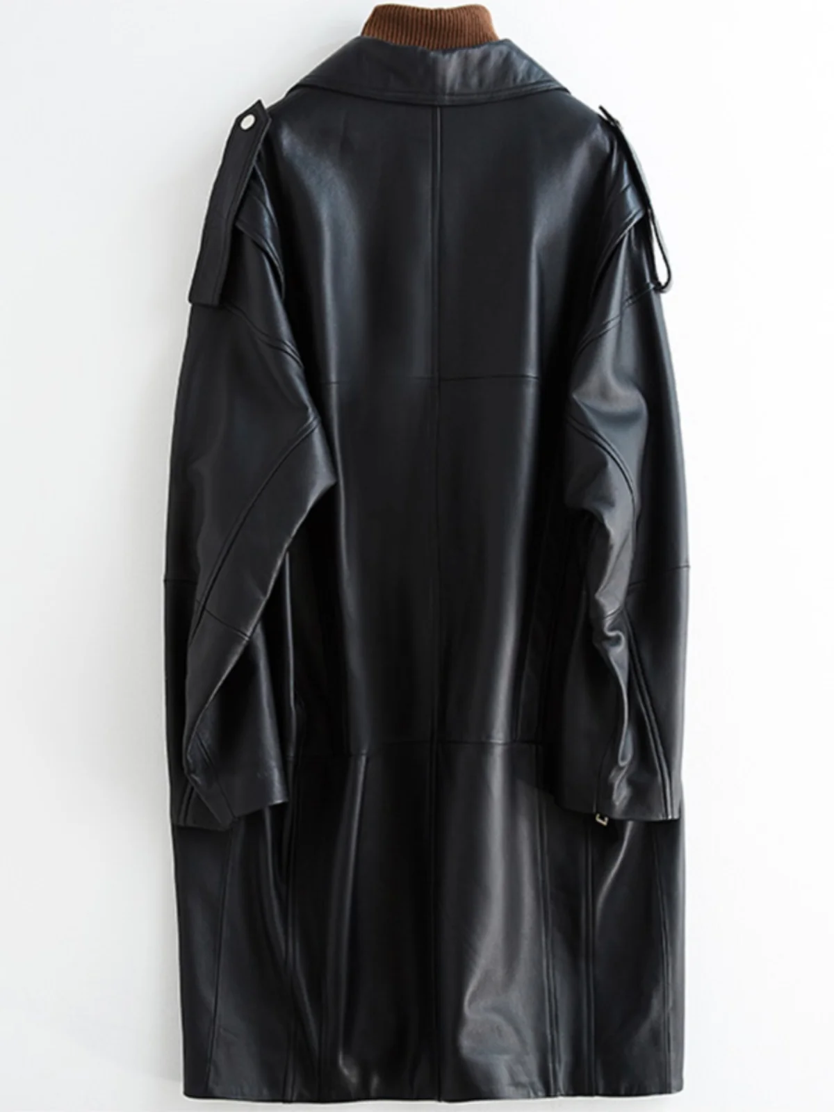 ネラッズーリ レディース ファッショナブル オーバーサイズ カジュアル PU レザー ジャケット 秋の新作 ロングスリーブ ジッパー襟 通勤用