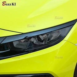 For Honda Civic 10 Gen 2015-2021 Hatchback Car Headlight Protective Film Smoked Black Tint Wrap Vinyl Transparent TPU Sticker