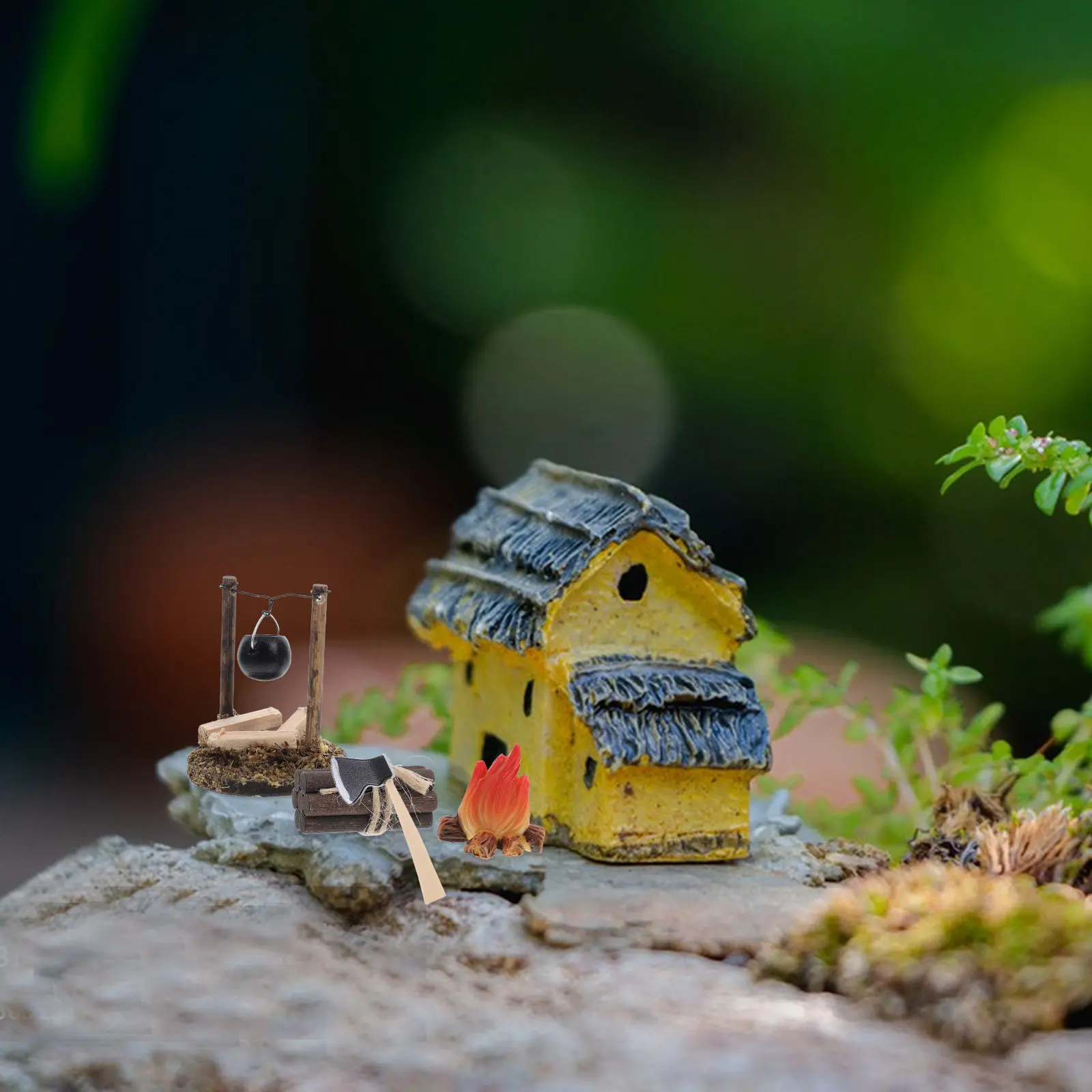 

Набор миниатюрных винтажных подвесных печей-украшений в деревенском стиле для микроландшафта, декор для кукольного домика, аксессуары для печи и костра