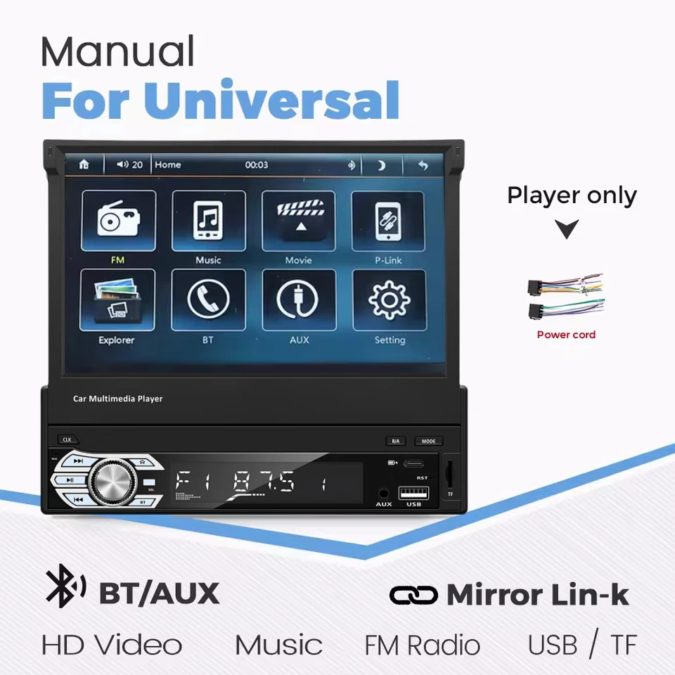 Dubbel Din CarPlay Touchscreen Bluetooth Stereo MP5-speler voor in de auto - 7