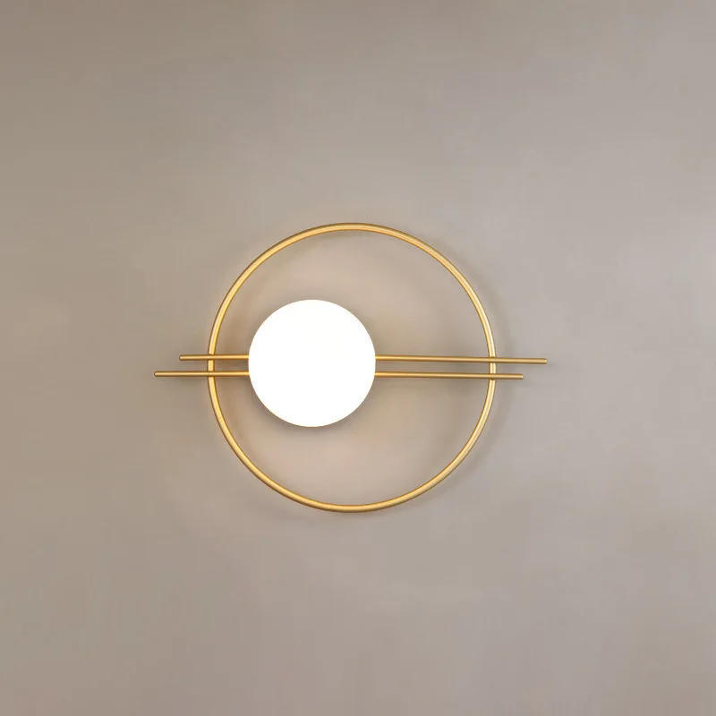 

Modern led Wall Lamp Gold/Black Round Wall Light Creative Background Wall Lamps Bedroom Bedside Living Room LED Wall Sconce Lamp