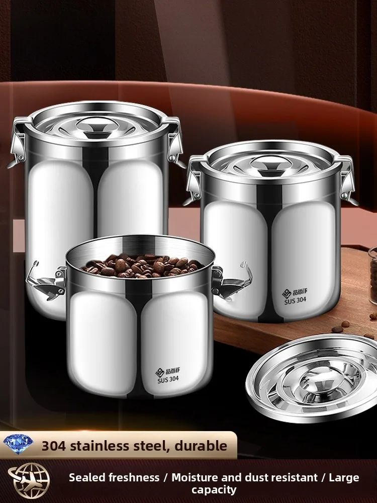 

Food ade 304 Stainl Steel Storage Jar Moisture Proof Sed Container for Coffee Beans ains Medicinal Herbs Tea Leaves