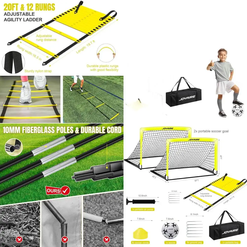 

Portable Soccer Goal Set with 5-Layer Poly Net & 10mm Poles, Durable for Kids Outdoor Play