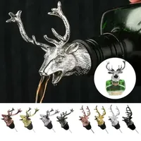 New Zinc Alloy Deer Elk Head Mouth Wine Pourer Wines Extractor Silver Pourers Bar Accessories Dispenser for Wine 2025 New