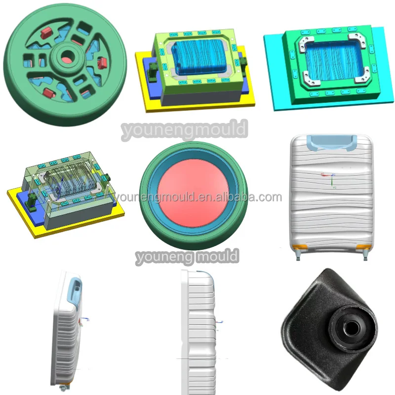 China Factory Oem Plastic Injection Luggage Trolley Wheels Black Suitcase Caster Wheels Mold