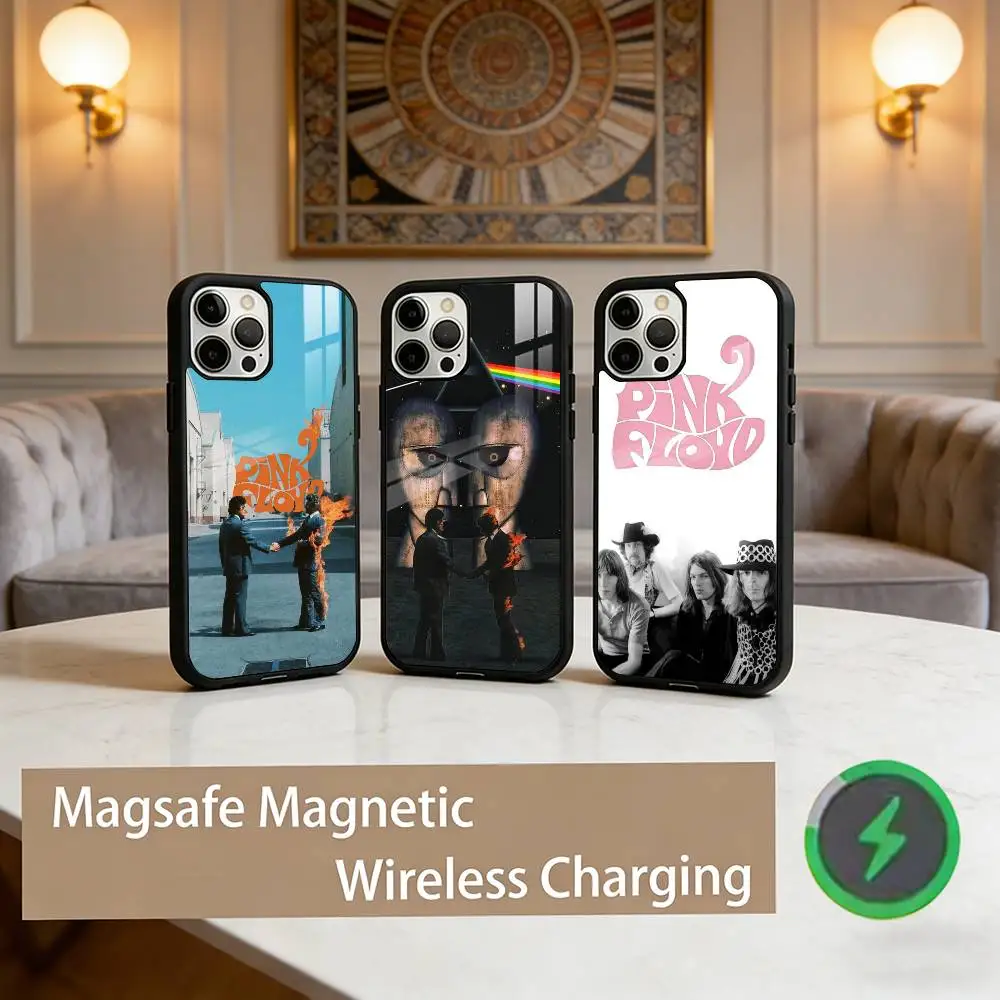 

P-Pink Band F-Floyd Phone Case For iPhone17,16,15,14,13,12,11 Plus,Pro Max Magnetic For Magsafe Wireless Charging