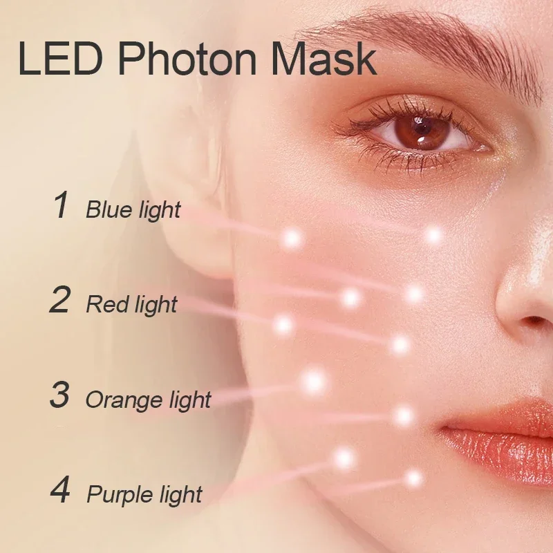 4 Kleuren Licht Led Gezichtsmasker Foton Therapie Schoonheid Masker Huid Verjonging Gezicht Anti Winkle Anti Acne Lifting Schoonheidsverzorging