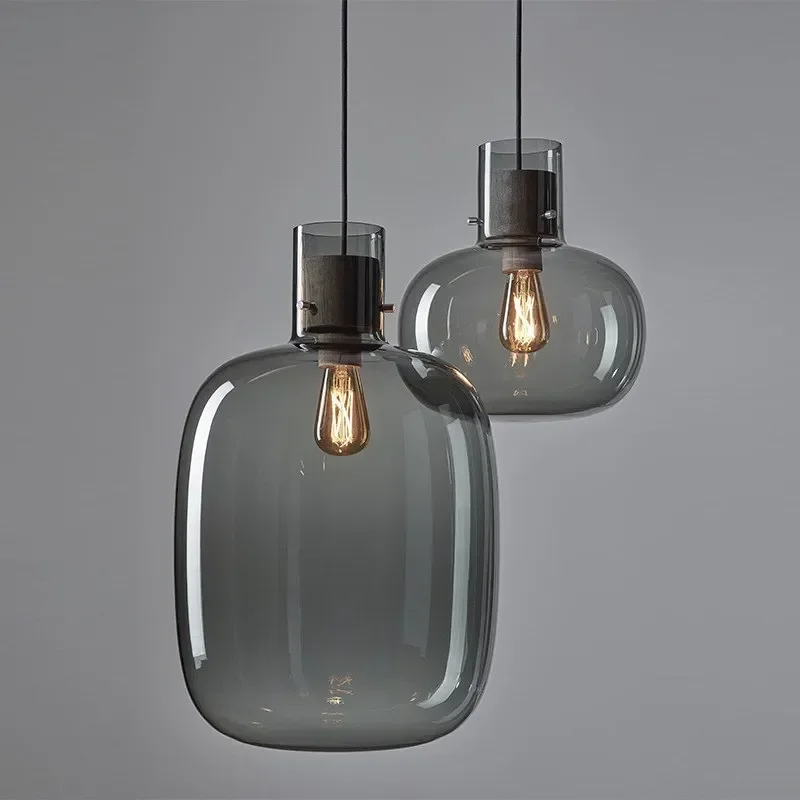 

Modern Glass Pendant Lamp Single Head Glass Bottle Chandelier Study Restaurant Cafe Hotel B&B Bar LED Lighting Fixtures Lustre