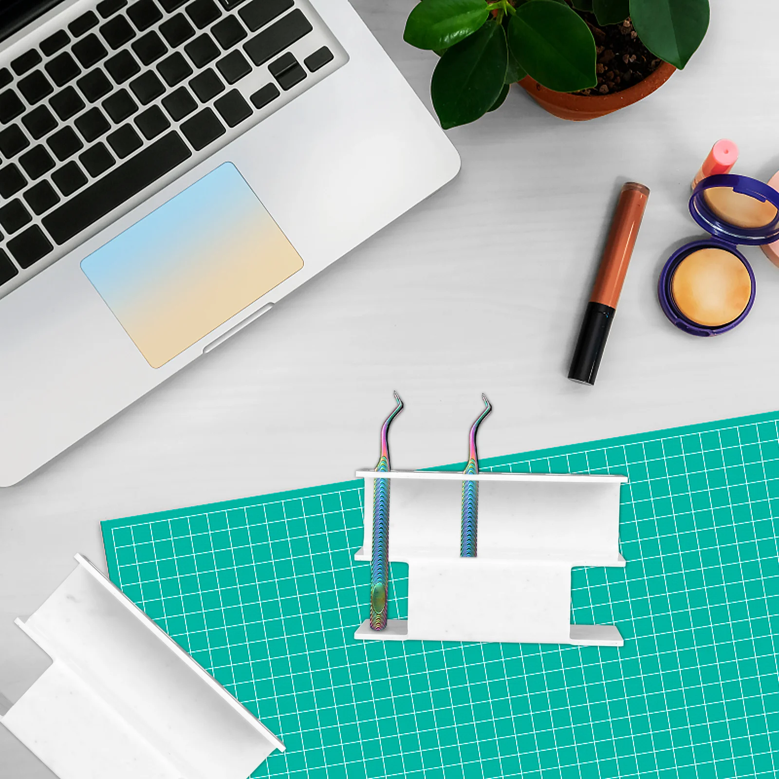 まつげエクステ用品 アクリル製ピンセット収納ホルダー 6穴オーガナイザー ディスプレイスタンド プロ用メイクツール