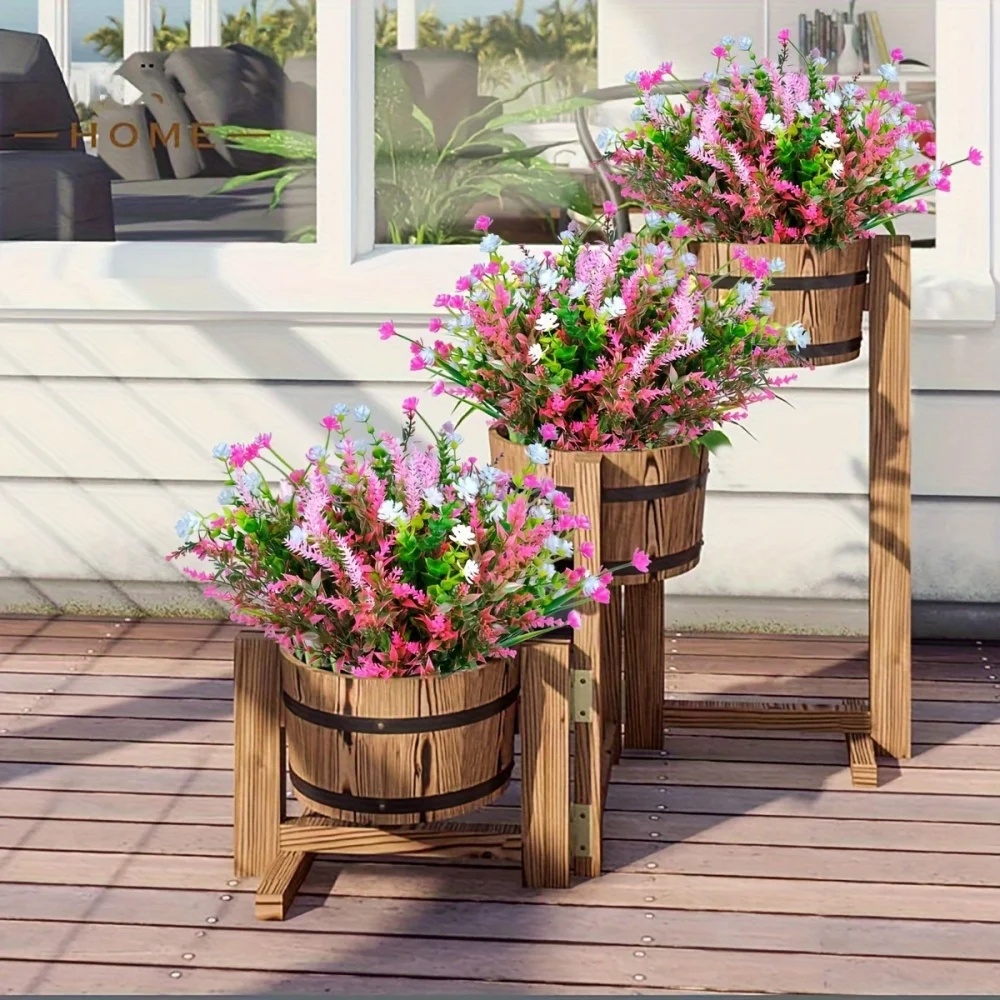 10pcs Mixed color Artificial Plants Outdoor, Artificial Flowers, UV Resistant Fake Flowers, Faux Flowers -Outdoor Planters Decor