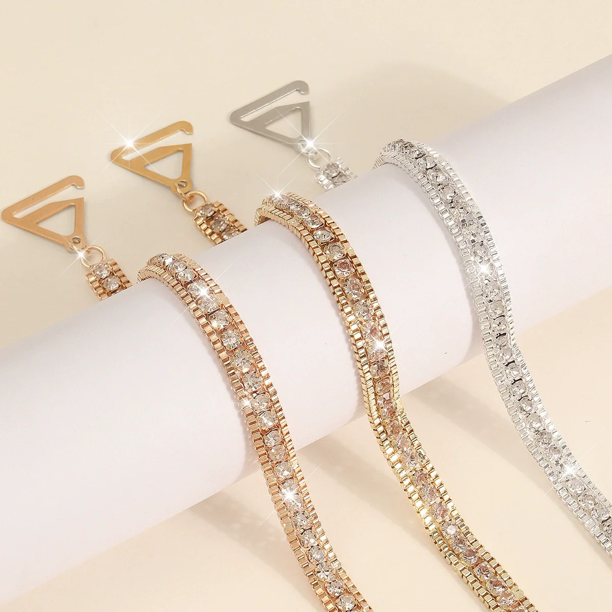 Fashionable new rhinestone bra  shoulder strap chain  women's beach wedding party personalized single-layer body chain accessori