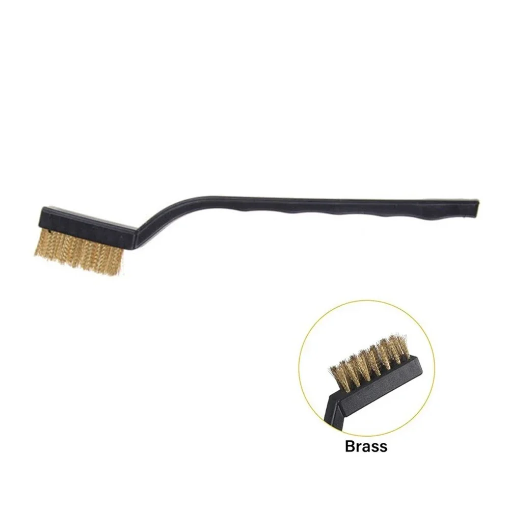 Brosse à Dents Industrielle en Acier Inoxydable, Cuivre, Fil de Nylon, Antirouille, GIslande Manuel, Outils de Livres, Poignée en Plastique, 7 Pouces, 1/3 Pièces