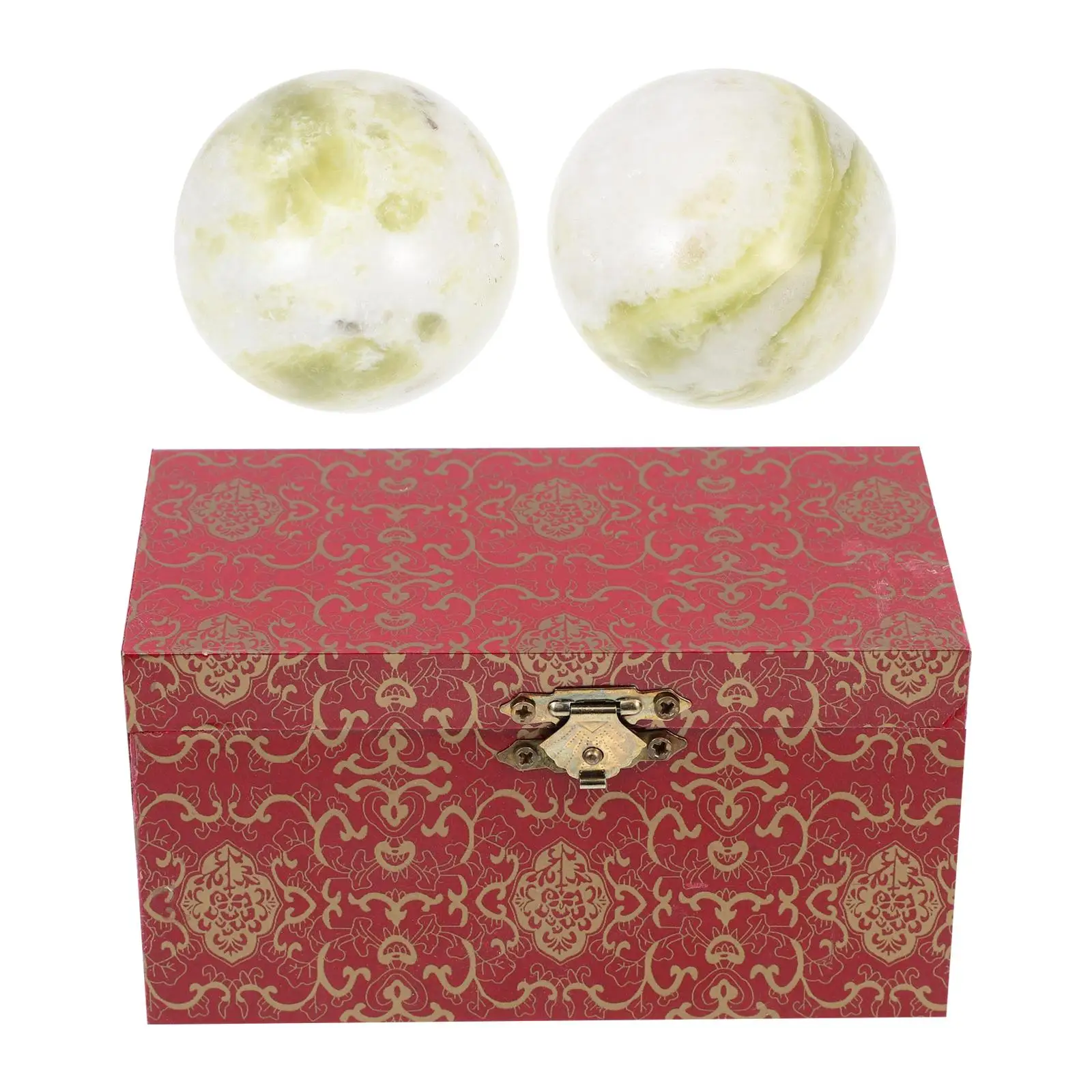

2Pcs Jade Massage Balls for Hands Elderly Gift Hand Pressure Relief Pain Muscle Stimulated Chinese Exercise BallsPortable
