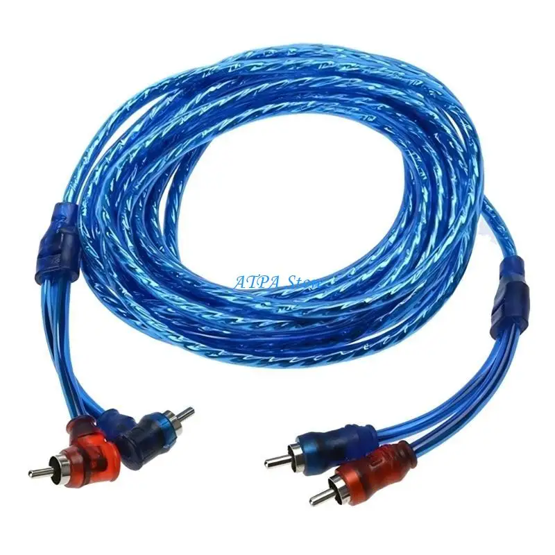

U13C Automobile Coppers Stereo Cable Car Subwoofers Amplifier 2RCA to 2RCA Wire Cable