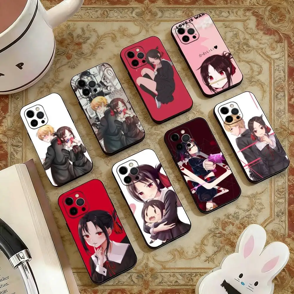 

Love Kaguya-sama Phone Case For iPhone 17,16,15,14,13,12,11 Plus,Pro Max,XS,Soft Silicone Black Cover