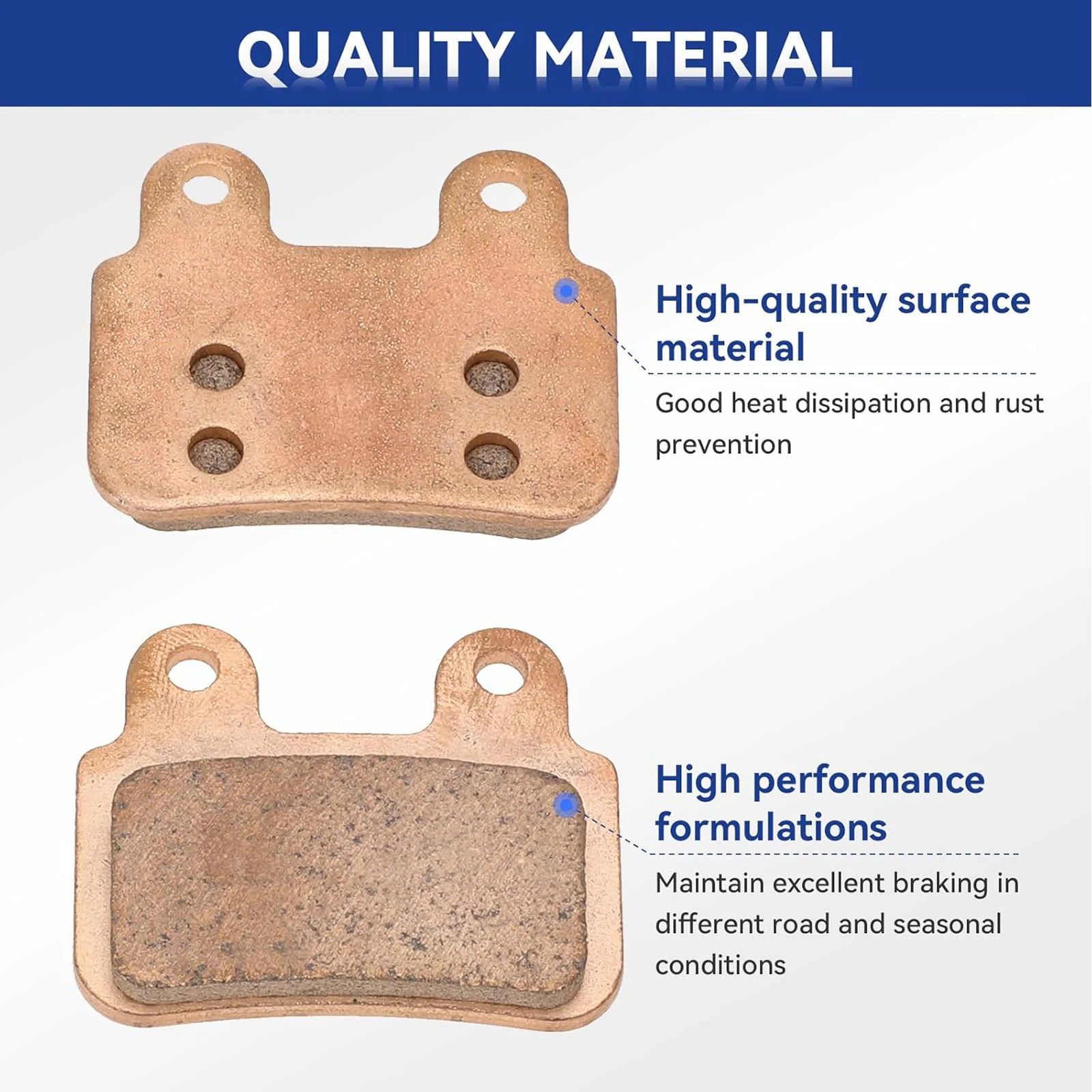 

2P E-Bike Brake Pads Fit XD-KLBS-DOTS KTET A8 Calipers & Ridstar Q20 Mini Pro MN26 H20 Pro DC26, Front/Rear