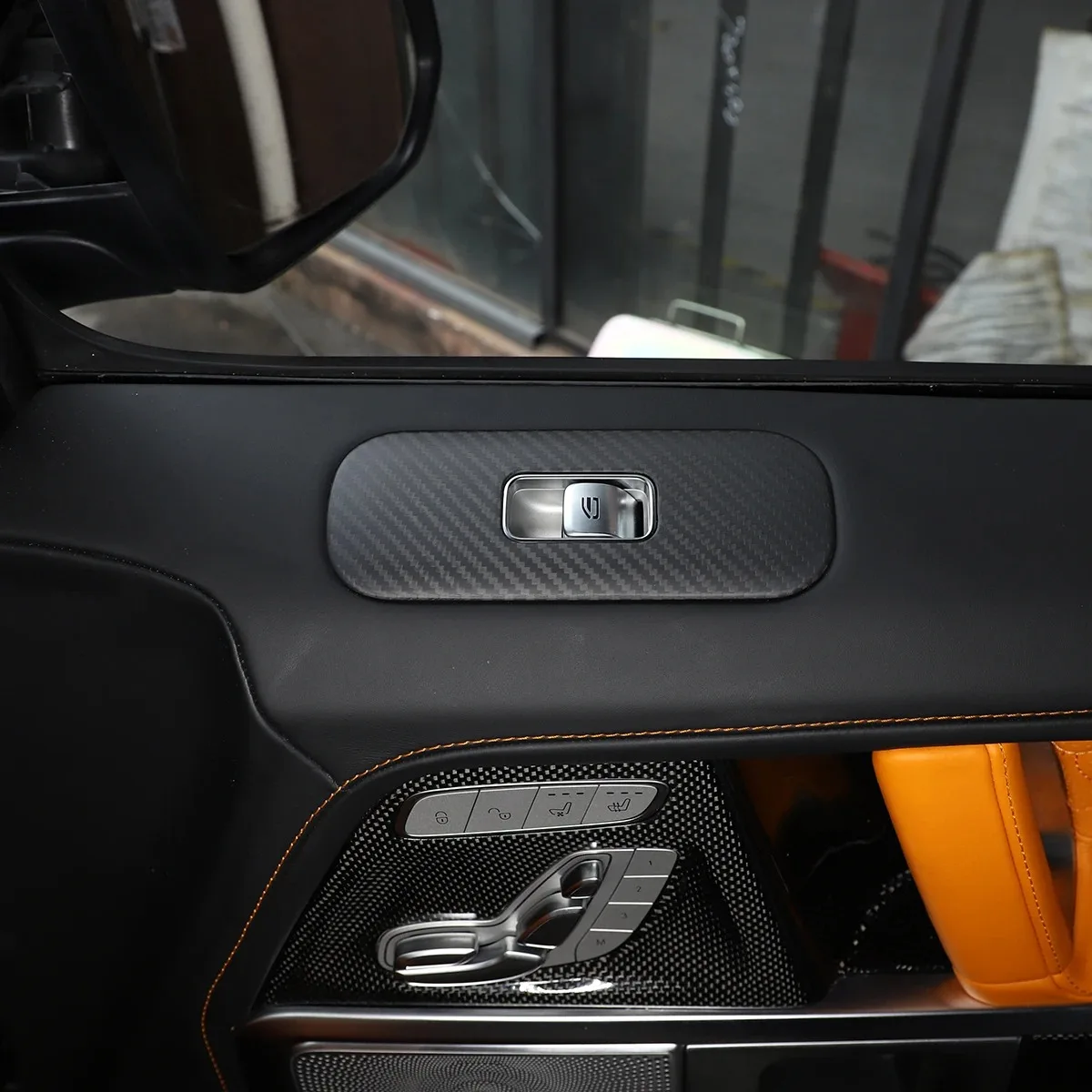 

For Mercedes Benz G Class W463 2019-2024 Real Carbon Fiber Car Window Lift Button Frame Trim Cover Car Accessories