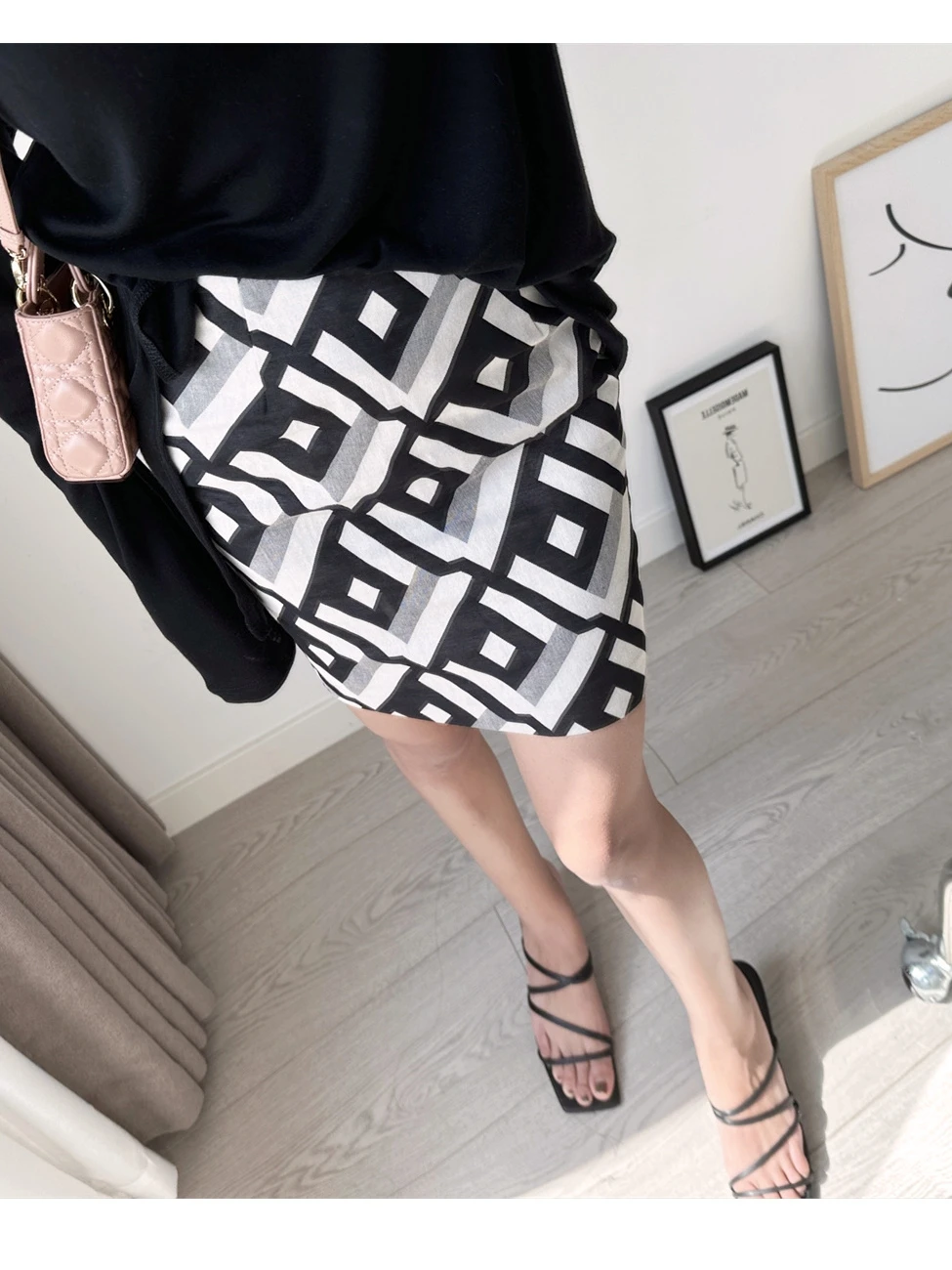 

3HLADY Современная летняя юбка-карандаш из хлопковой ткани с ромбовидным узором и геометрическим плетением, длиной до бедер